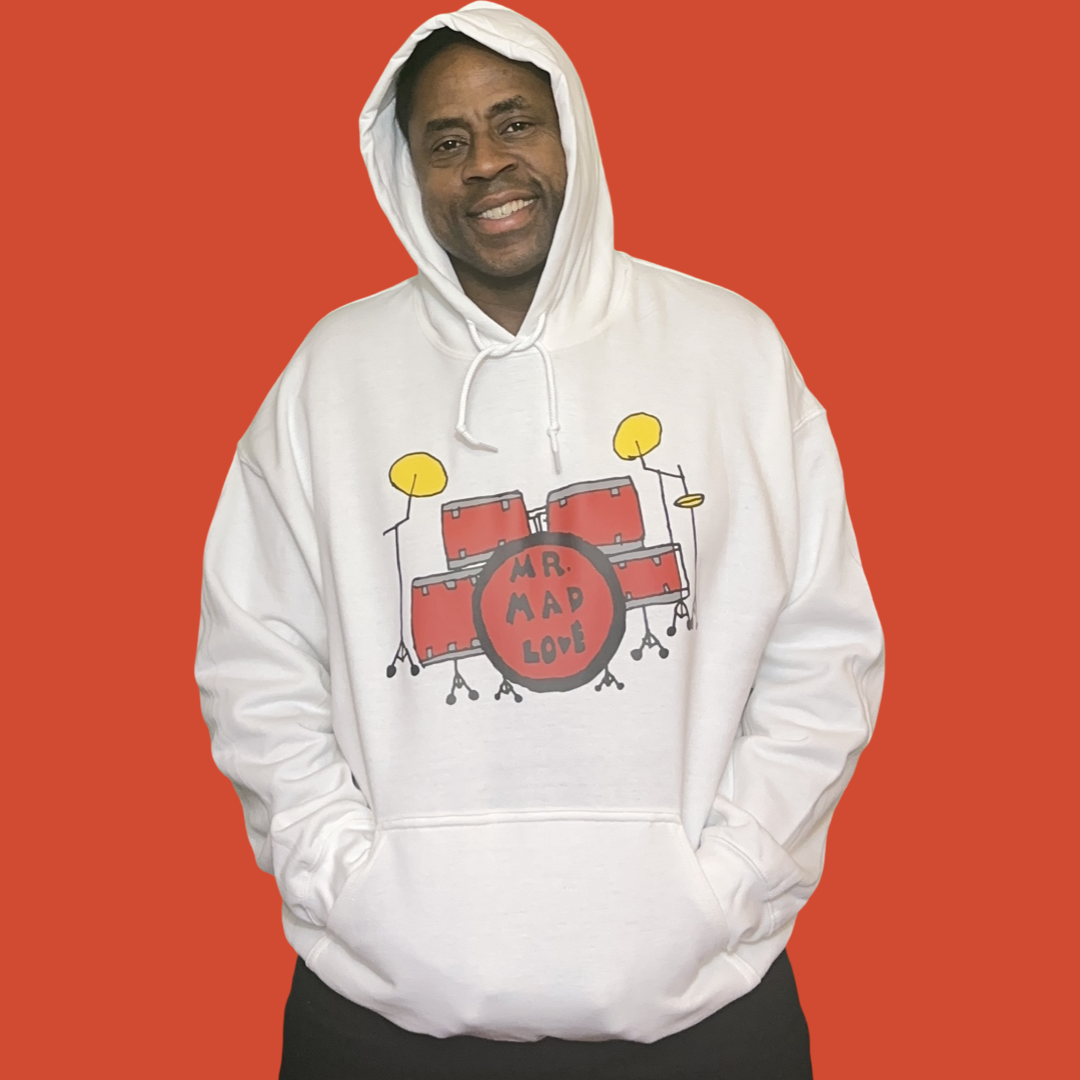 MadLove Hoodie - Mr. MadLove Drum Kit ~ White