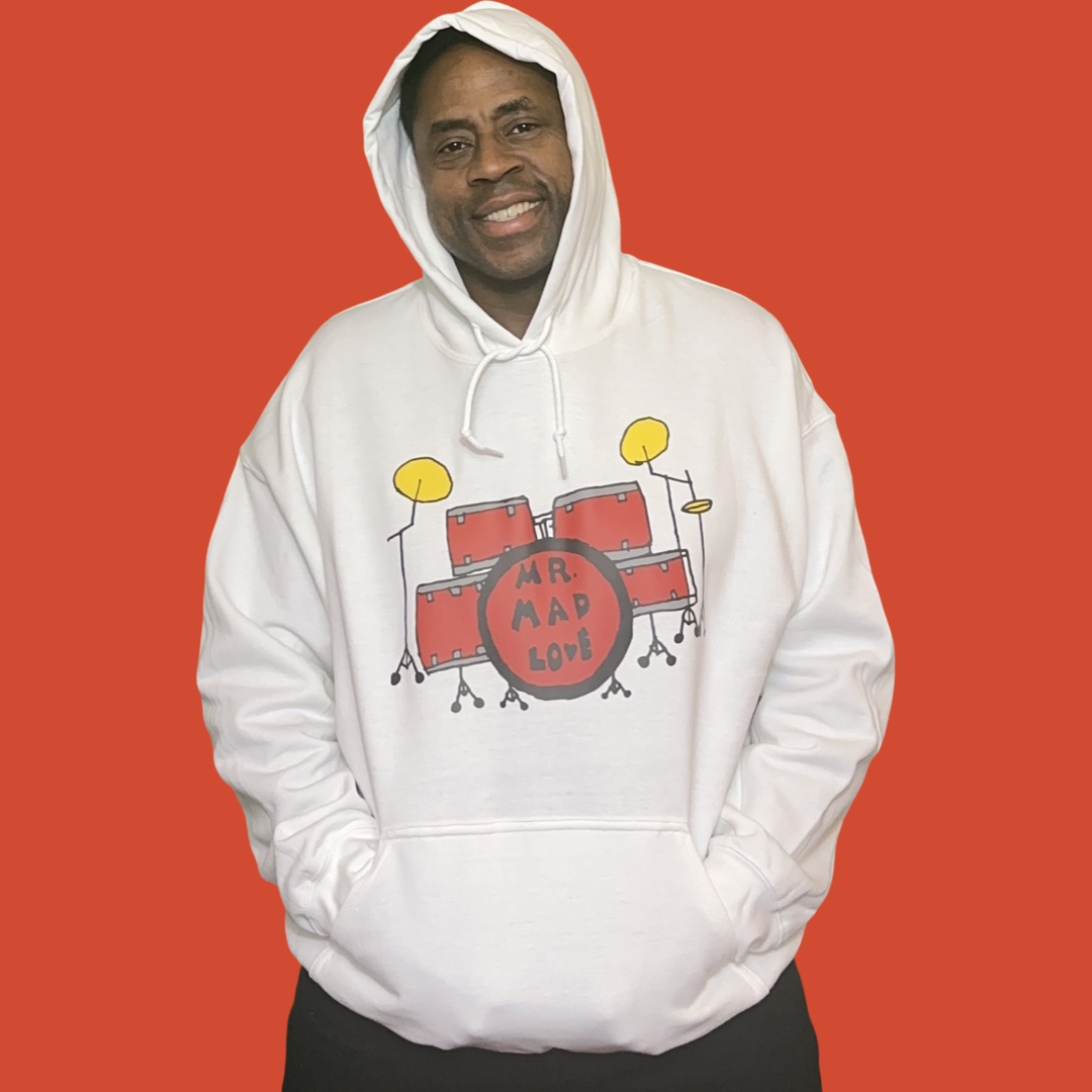 MadLove Hoodie - Mr. MadLove Drum Kit ~ White