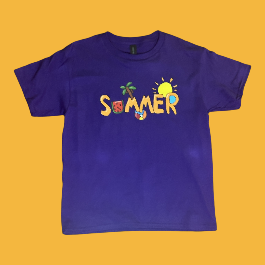 Summer ~ Purple ~ LAW Designs ~ Tee Shirt ~ Youth